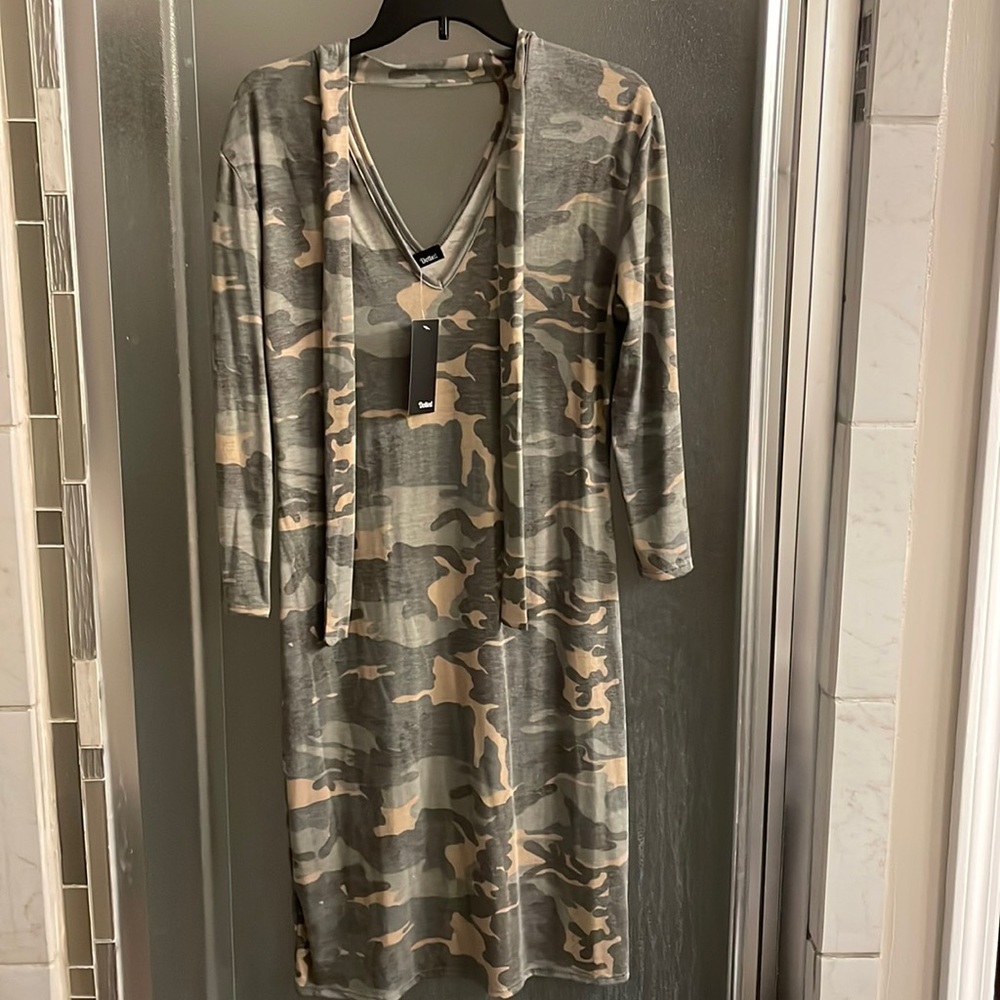 Camo midi dress